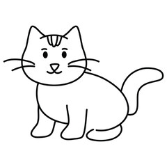 Cat coloring book or page for children