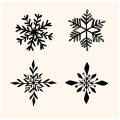 Vintage Christmas With illustration style doodle and line art