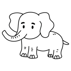 Fototapeta premium Elephant pencil drawing coloring book