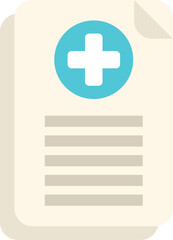 Obraz premium Medical history is being represented by a document with a blue cross symbol on the top right corner