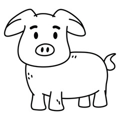 Pig coloring page for toddlers
