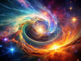 Obraz premium Abstract Cosmic Pulsar Representation in Surreal Photography - Vibrant Colors and Light Effects