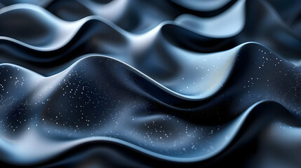 Obraz premium Abstract 3D Blue and Gray Wavy Background with White Dots