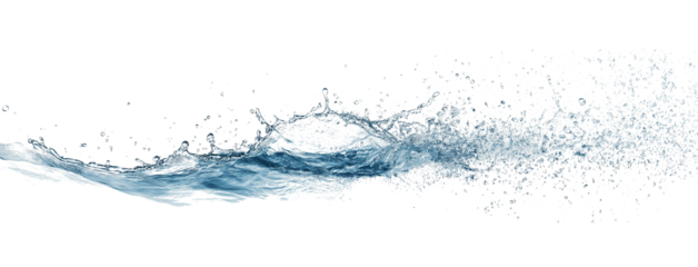 Water wave splashing isolated on white or transparent, PNG, Ai