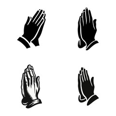 Obraz premium Hand praying logo icon design illustration