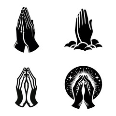 Obraz premium Hand praying logo icon design illustration