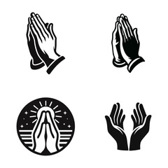 Fototapeta premium Hand praying logo icon design illustration