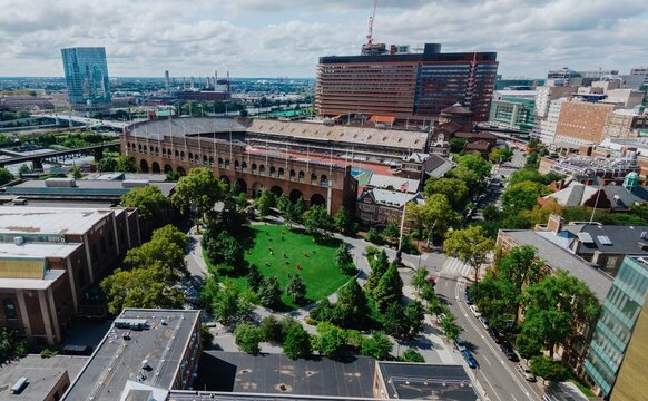 Stadium at the University of Pennsylvania, Philadelphia, Pennsylvania, United States.