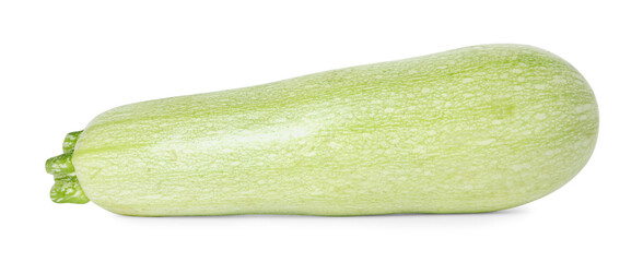 One fresh ripe zucchini isolated on white