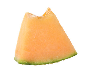 Piece of Cantaloupe melon isolated on white
