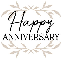 Happy Anniversary | Celebratory Botanical Design | Vector Milestone Art