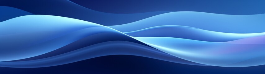 Fototapeta premium Flat Vector Illustration of Abstract Digital Gradient Stripes on a Blue Background with Wavy Lines, Featuring Technology-Inspired Design in Dark Blue and Light Indigo Tones.