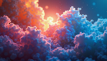 Fototapeta premium Background with abstract colorful clouds in dreamy atmosphere with soft lighting and gradient colors