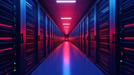 Fototapeta premium High-Speed Internet Server Cables in Data Center