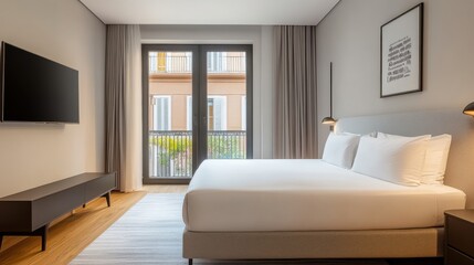 Minimalist Hotel Suite with Private Garden View