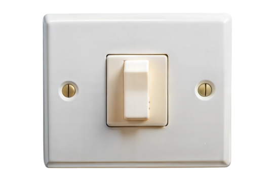 Light switch on a transparent or white background, simple and modern design.