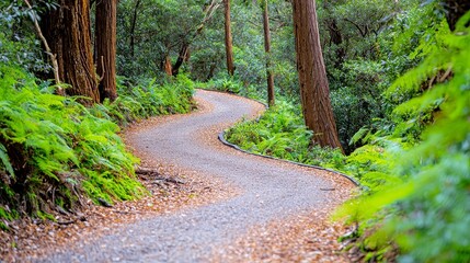 Majestic Redwood Canopy, towering trees of Otway National Park, Australia, sunlight filtering through lush foliage, serene atmosphere, inviting tranquility and natural beauty.