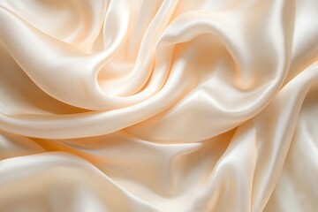 Fototapeta premium Abstract Draped Peach Satin Fabric with a Smooth, Soft, and Luxurious Texture