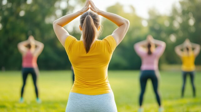 Outdoor Bootcamp Exercises in Park Setting - Powered by Adobe