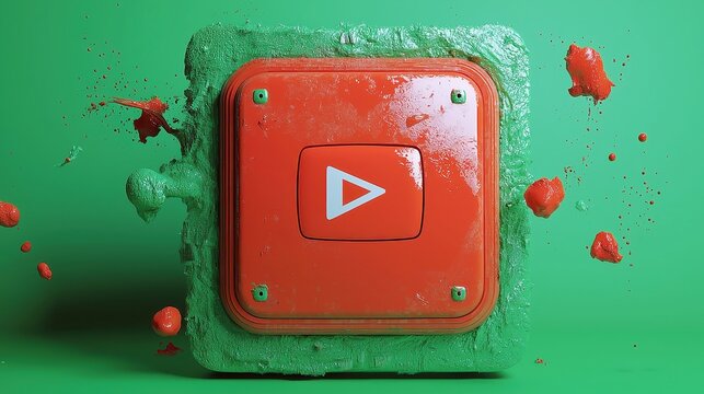 YouTube Subscribe Button Animation, engaging motion graphic of a bell icon being clicked, vibrant chroma green screen, perfect for enhancing video content and viewer interaction.