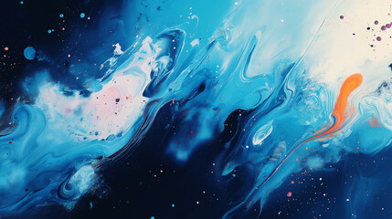 Obraz premium Smooth liquid sparkle background with soft green and orange hues