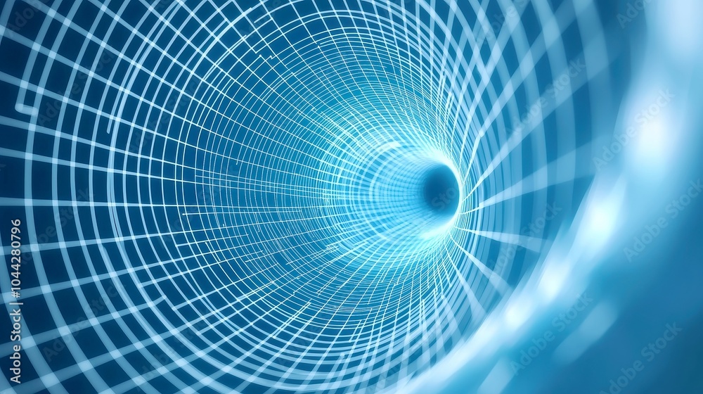Poster spiral vortex wireframe technology background, intricate lines and geometric patterns create a dynam