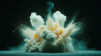 Colorful smoke explosion animation, vibrant hues on a black backdrop, dynamic movement and energy, ideal for captivating visual effects and creative projects.