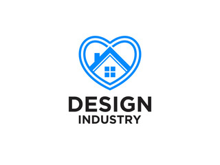 Love Home Logo. Heart and House Icon Combination. Health and Care Symbol.