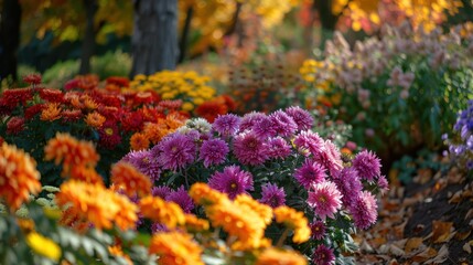 Obraz premium Vibrant Autumn Chrysanthemums
