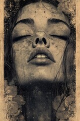 Ethereal beauty a portrait of serenity and nature's embrace in a dreamlike composition