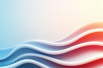 Obraz premium A blue, red and white wave with a white background