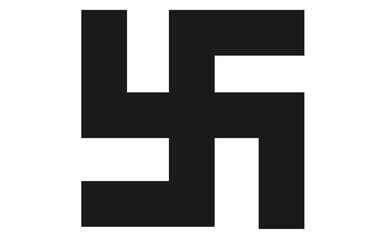 Solid black Swastika image with sharp edges, hindu symbol swatika image 