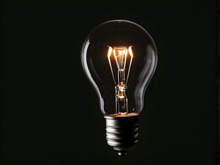 Light bulb on black background
