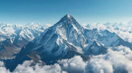 Naklejka premium Breathtaking Panoramic View of Mount Everest