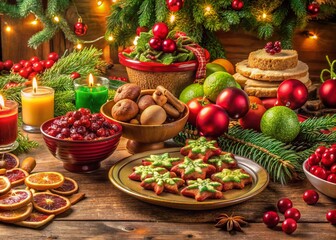 Festive Food Photography: Delicious Christmas Colors and Treats for Holiday Celebrations
