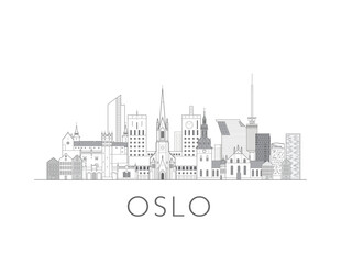 Fototapeta premium Oslo skyline cityscape vector illustration