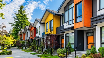 Colorful Modern Townhouse with Vibrant Gutters