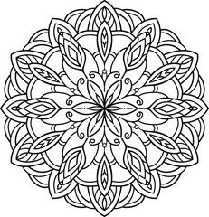Mandala, Mandala Coloring Book Page: Fun for All Ages, Mandala wall art, illustration