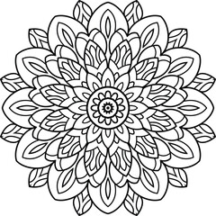 Mandala, Mandala Coloring Book Page: Fun for All Ages, Mandala wall art, illustration