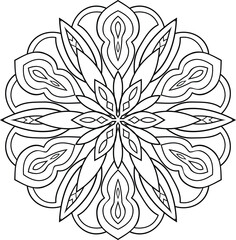 Circular pattern Vector hand drawn mandala mandala with mandala style colorful ornament, Henna,  tattoo,  Mehndi, Coloring book page 