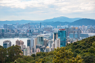 Obraz premium Hong Kong, China - Cityscape and city skyline