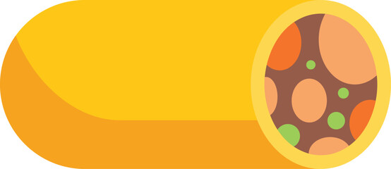 Vector illustration of a burrito showing its filling, ideal for menus, websites or any project related to mexican food