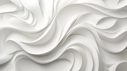 Obraz premium Abstract White Paper Waves