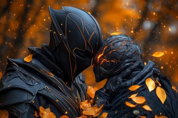 Dark, gothic figure fostering a bond with an injured creature, with deep shadows and eerie light capturing the moment of nurturing and care