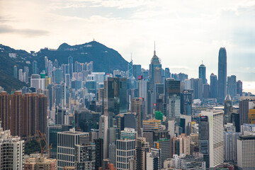 Fototapeta premium Hong Kong, China - Cityscape and city skyline