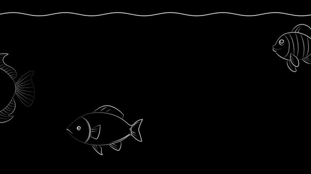 2D Moving fish Motion black background