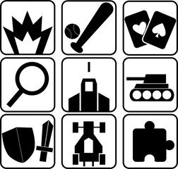 ゲームジャンルのアイコンセット
