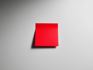 red sticky note isolated on white background	