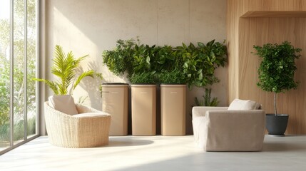 A green lifestyle concept with minimal waste and sustainable practices,