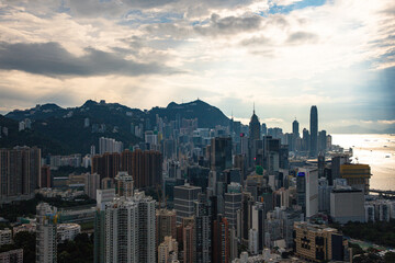 Obraz premium Hong Kong, China - Cityscape and city skyline